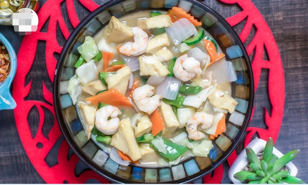 Prawn with Bean Curd & Vegetables