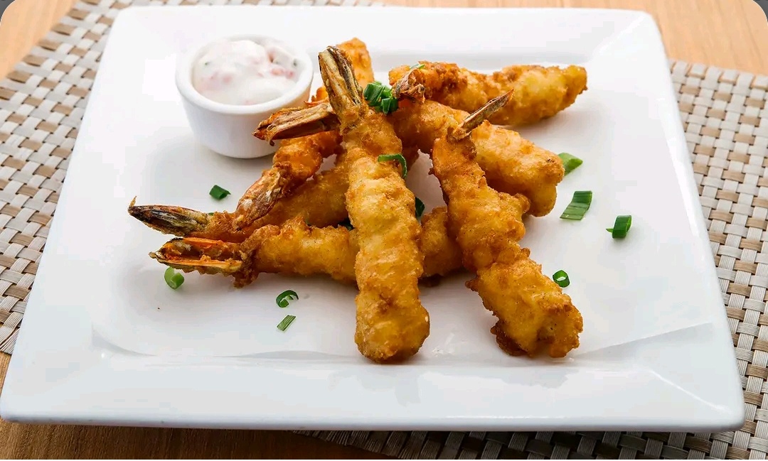 Large Fried Tail Prawns