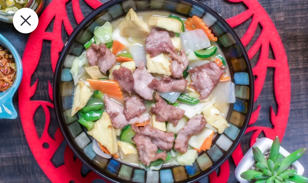 Beef with Bean Curd & Vegetables
