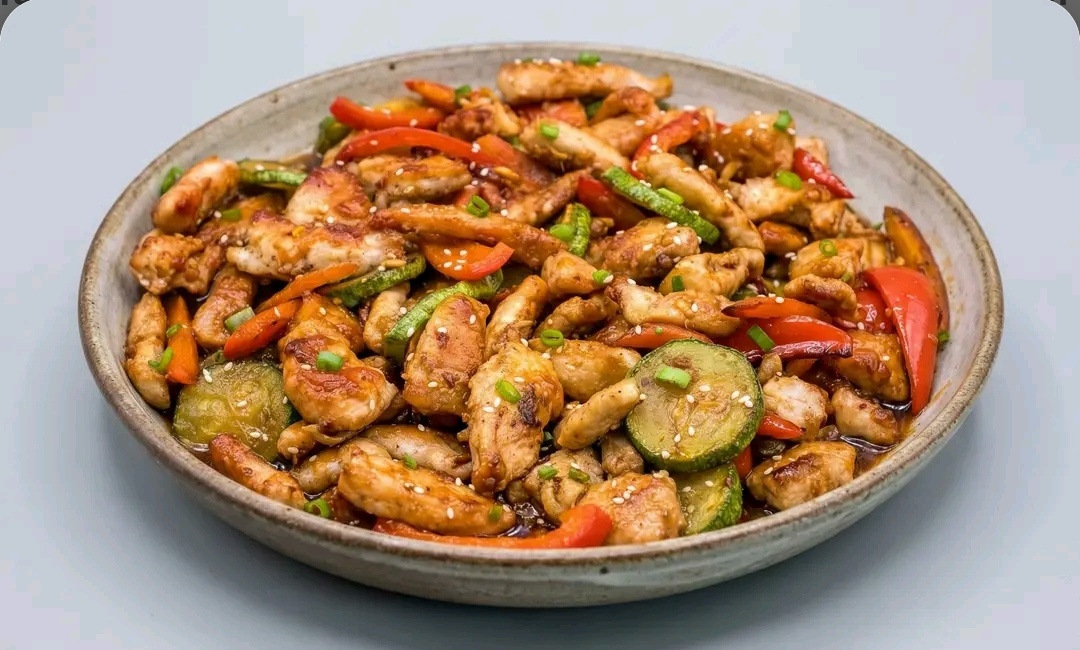 Spicy Hunan Chicken with Bell Peppers
